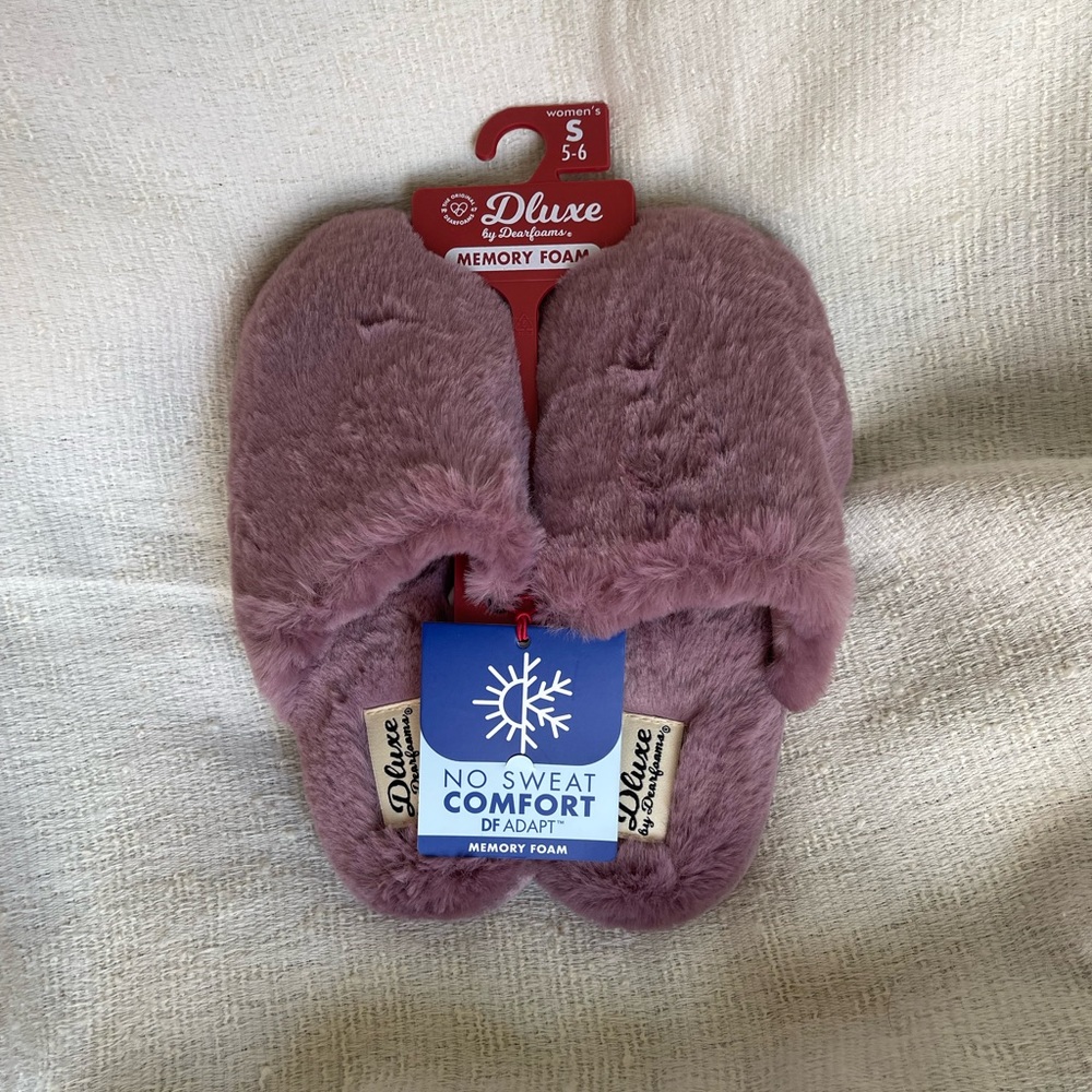 NWT dluxe by dearfoams Women's Luella Scuff Slippers Purple Size Small 5-6 - Picture 5 of 5